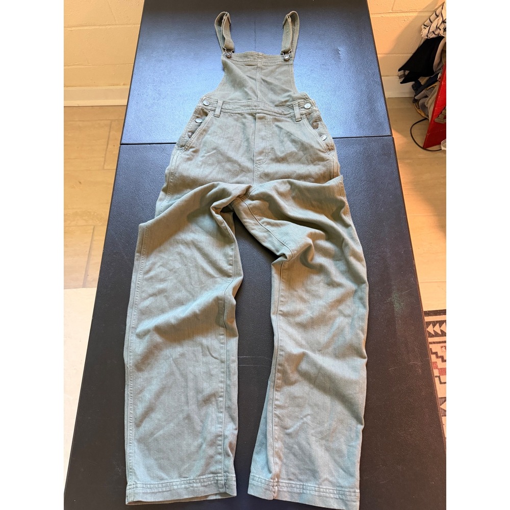 Aerie Olive Green Wide Leg Denim Overalls XS 8607533225